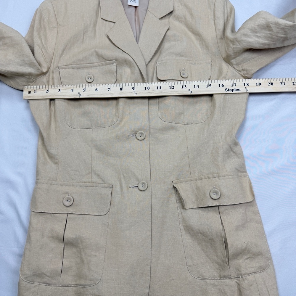 Merona Beige Linen Blazer with Button Details - Picture 6 of 9